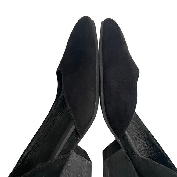 Eileen Fisher Lily Half D'Orsay Pump Heels Black Suede Women's sz 8 - Picture 11 of 13